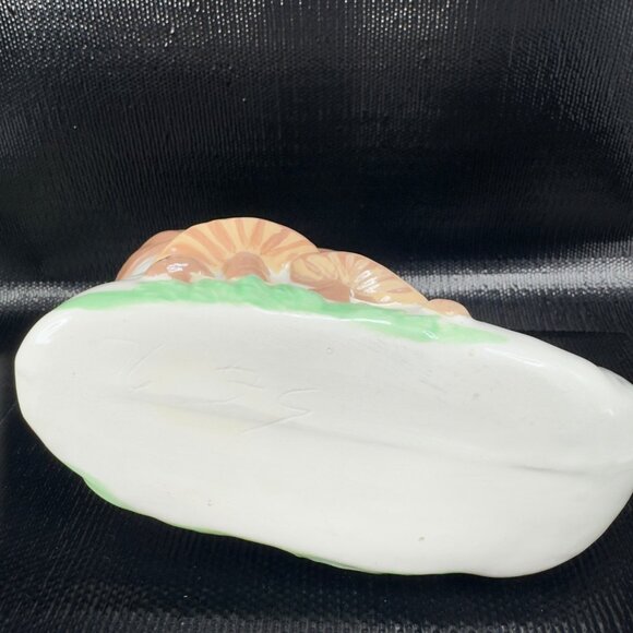 1976 Hand Painted Ceramic Shoe Shaped Planter Container Flower Pot Mushrooms - Picture 9 of 10